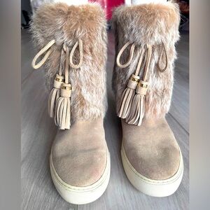 TORY BURCH FUR BOOTS 7.5